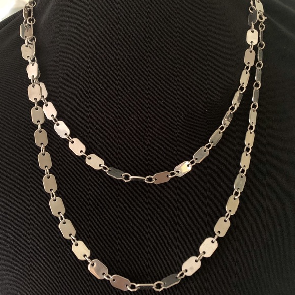 VINTAGE LONG SILVER LINK CHAIN - Picture 4 of 7